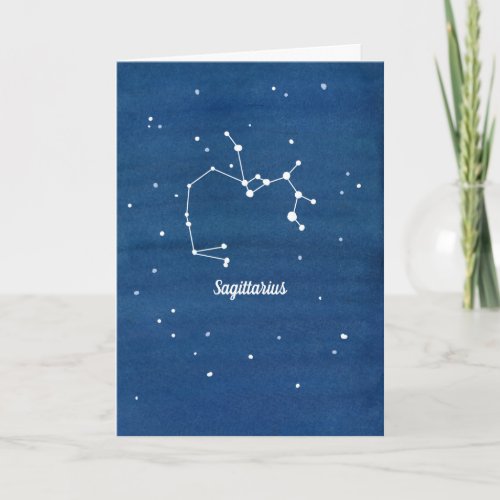 Sagittarius Constellation Night Sky Happy Birthday Card