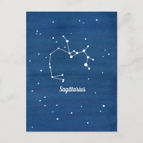 Sagittarius Constellation Night Sky Indigo Postcard