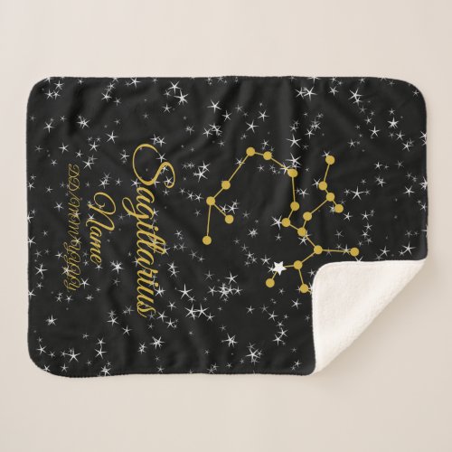 Sagittarius Constellation Sherpa Blanket