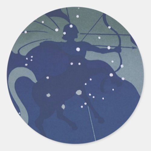 Sagittarius Constellation Vintage Zodiac Astrology Classic Round Sticker