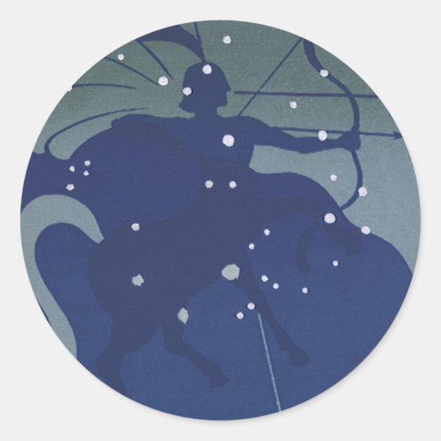 Sagittarius Constellation Vintage Zodiac Astrology Classic Round Sticker (Front)