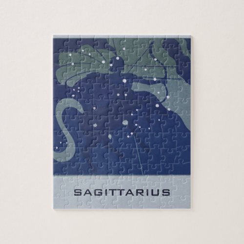 Sagittarius Constellation Vintage Zodiac Astrology Jigsaw Puzzle