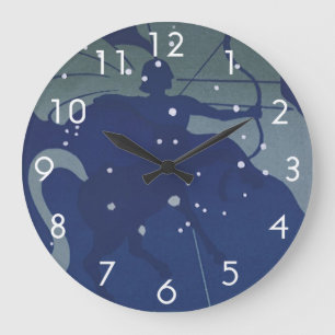 Sagittarius Constellation Vintage Zodiac Astrology Large Clock
