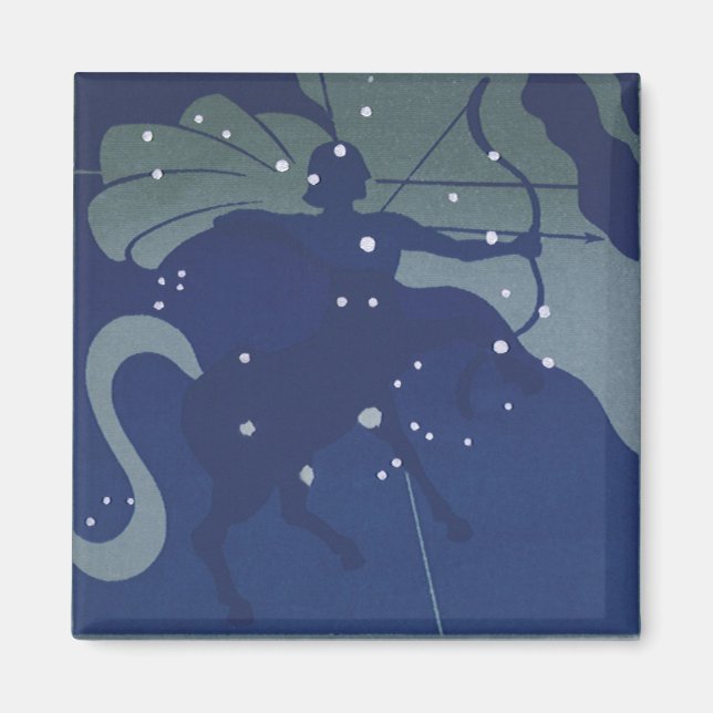Sagittarius Constellation Vintage Zodiac Astrology Magnet (Front)