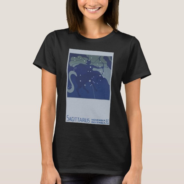 Sagittarius Constellation Vintage Zodiac Astrology T-Shirt (Front)