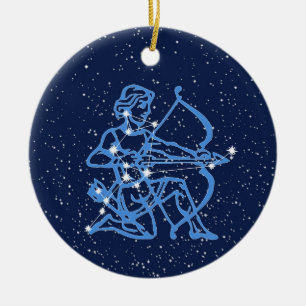 Sagittarius Constellation & Zodiac Sign with Stars Ceramic Ornament