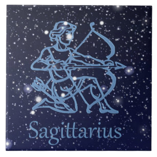 Sagittarius Constellation & Zodiac Sign with Stars Ceramic Tile