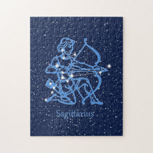 Sagittarius Constellation & Zodiac Sign with Stars Jigsaw Puzzle