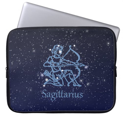 Sagittarius Constellation  Zodiac Sign with Stars Laptop Sleeve