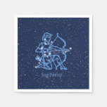 Sagittarius Constellation &amp; Zodiac Sign With Stars Napkins at Zazzle