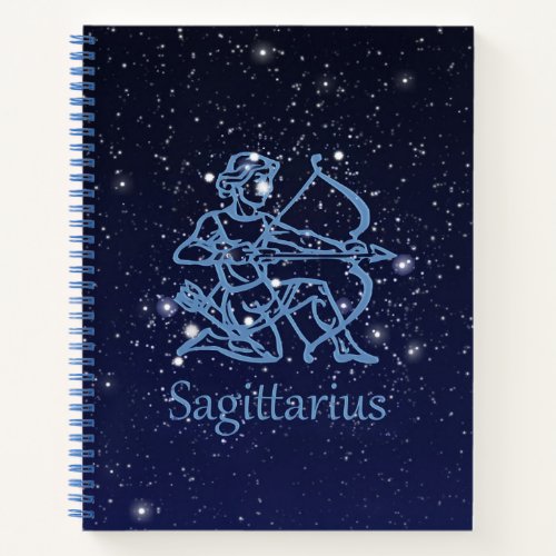 Sagittarius Constellation  Zodiac Sign with Stars Notebook
