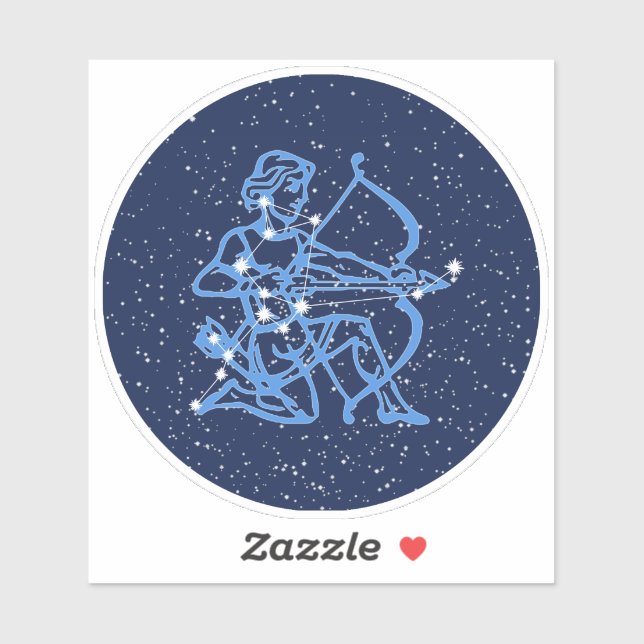 Sagittarius Constellation & Zodiac Sign with Stars Sticker (Sheet)