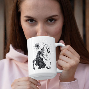 Sagittarius Dancing Girl 15oz Black Rim Mug