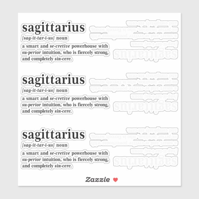 Sagittarius Definition Aesthetic Astrology Gift Sticker (Sheet)