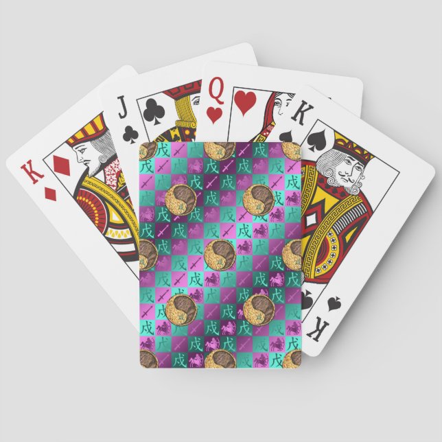 Sagittarius & Earth Dog Poker Cards (Back)