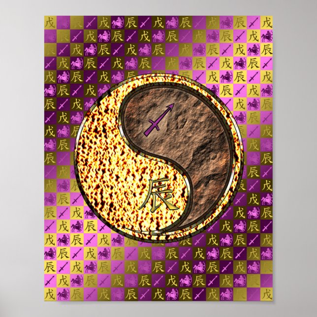 Sagittarius & Earth Dragon Poster (Front)