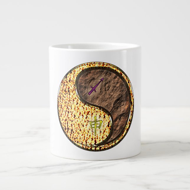 Sagittarius & Earth Monkey Giant Coffee Mug (Front)