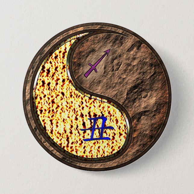 Sagittarius & Earth Ox Button (Front)