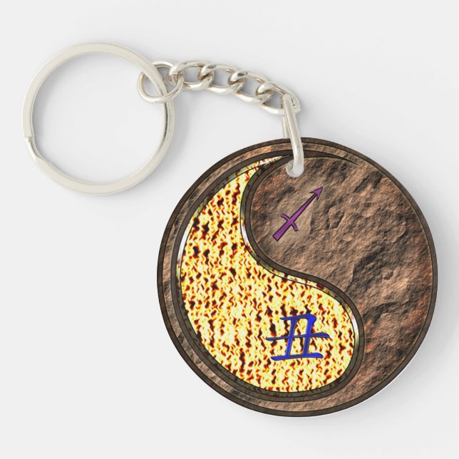 Sagittarius & Earth Ox Keychain (Front)