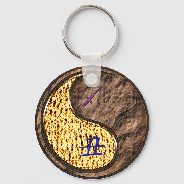 Sagittarius & Earth Ox Keychain (Front)