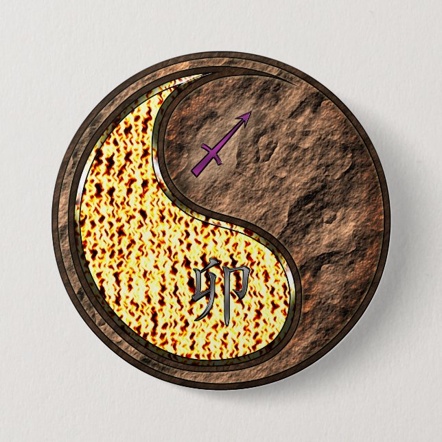 Sagittarius & Earth Rabbit Button (Front)
