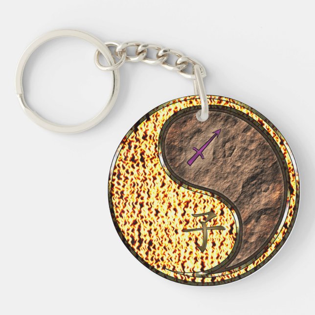 Sagittarius & Earth Rat Keychain (Front)