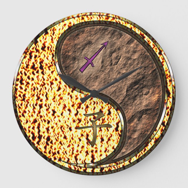 Sagittarius & Earth Rat Large Clock (Front)
