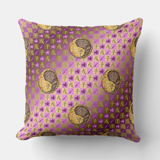 Sagittarius & Earth Rat Throw Pillow (Front)