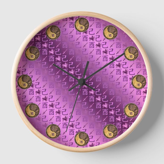 Sagittarius & Earth Rooster Clock (Front)