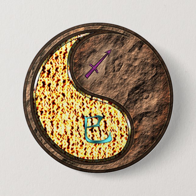 Sagittarius & Earth Snake Button (Front)