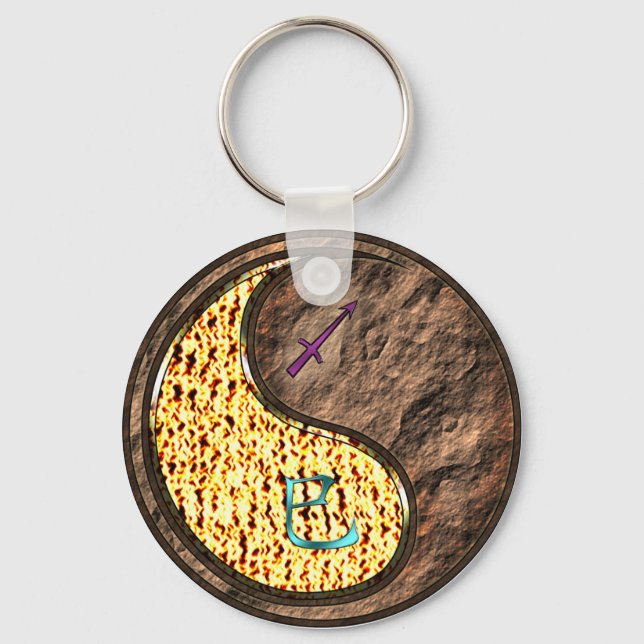 Sagittarius & Earth Snake Keychain (Front)