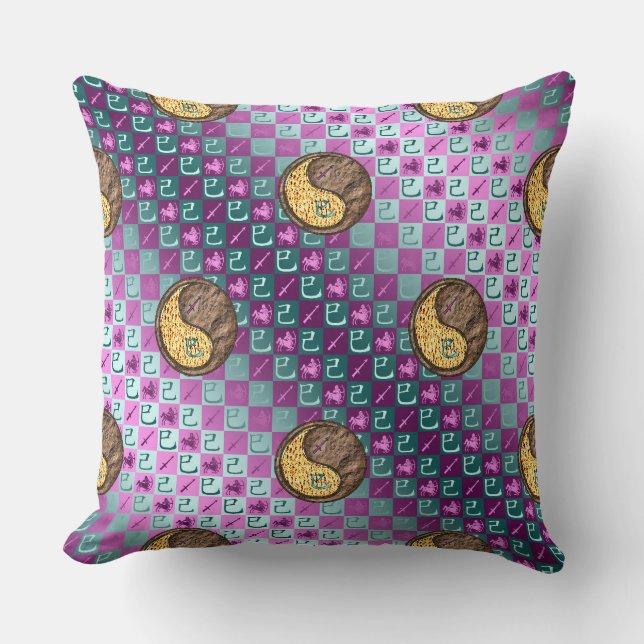 Sagittarius & Earth Snake Throw Pillow (Front)