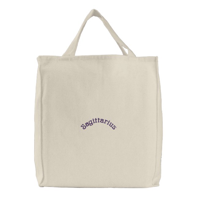 SAGITTARIUS EMBROIDERED TOTE BAG (Front)