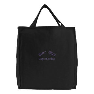 SAGITTARIUS EMBROIDERED TOTE BAG