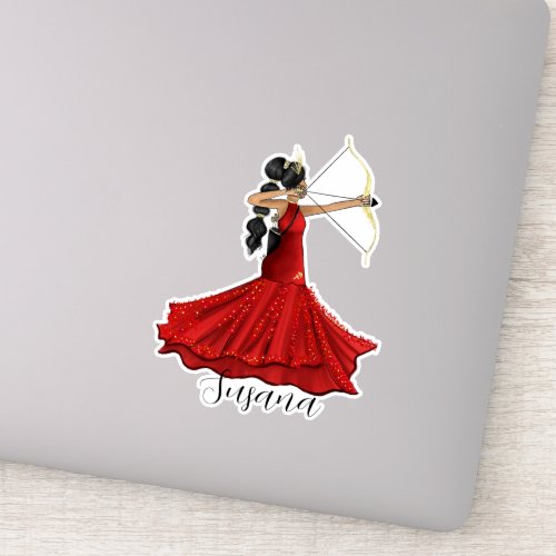 Sagittarius Female Goddess Custom Name Sticker