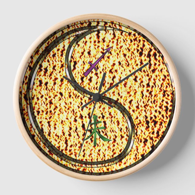 Sagittarius & Fire Goat Clock (Front)