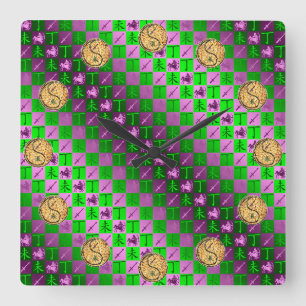 Sagittarius & Fire Goat Square Wall Clock