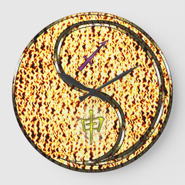 Sagittarius & Fire Monkey Large Clock (Front)
