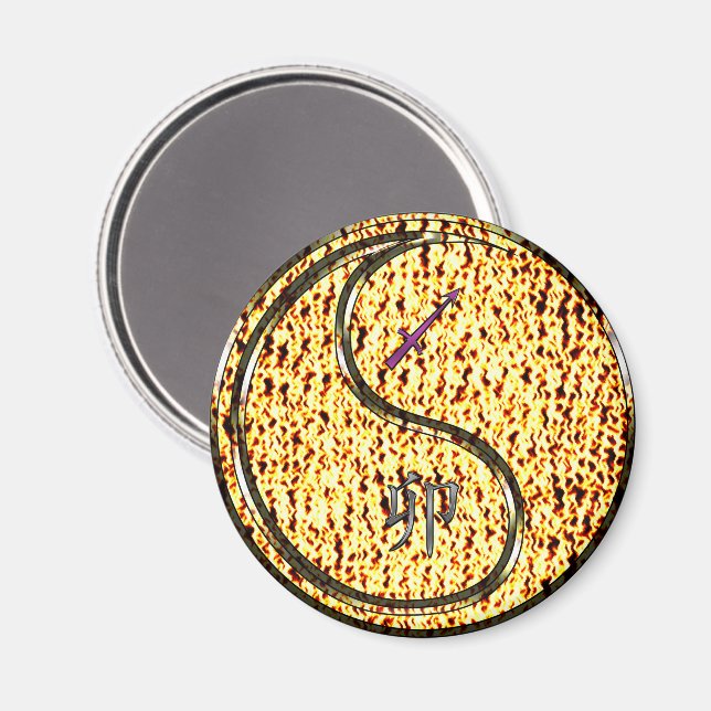 Sagittarius & Fire Rabbit Magnet (Front/Back)