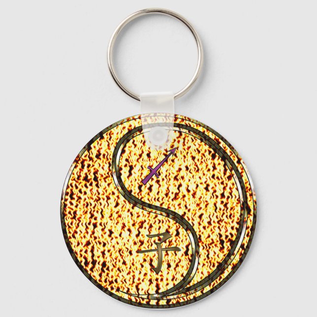 Sagittarius & Fire Rat Keychain (Front)