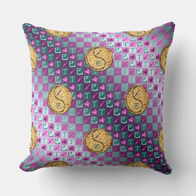 Sagittarius & Fire Snake Throw Pillow (Front)