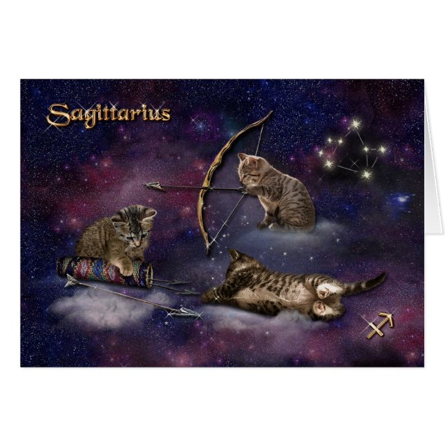 Sagittarius for Cat Lovers Cards (Front Horizontal)