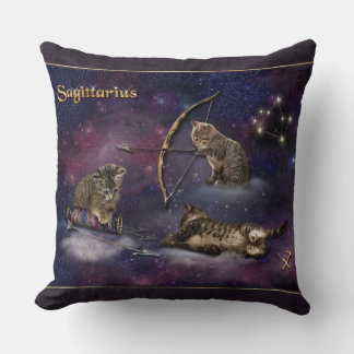 Sagittarius for Cat Lovers Throw Pillow