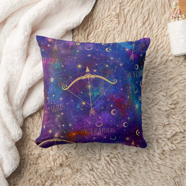 Sagittarius Galaxy Throw Pillow (Blanket)