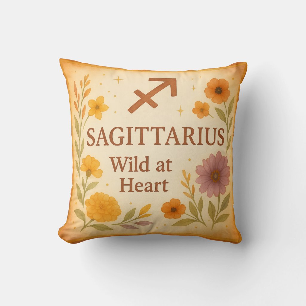 Sagittarius Wild at Heart Zodiac Pillow