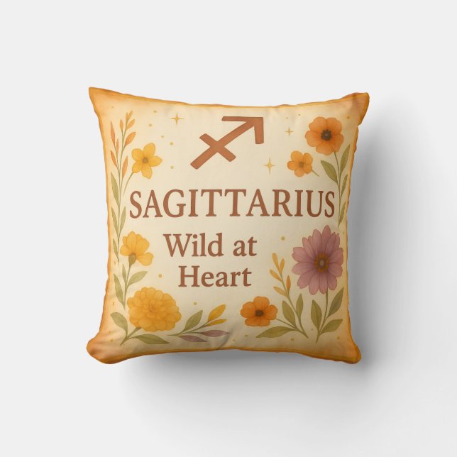 Sagittarius Gift Pillow – Wild at Heart Astrology  (Front)