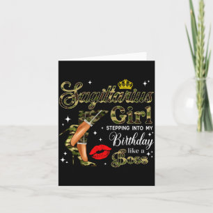 Sagittarius Girl Camouflage Black Woman Camo Heels Card