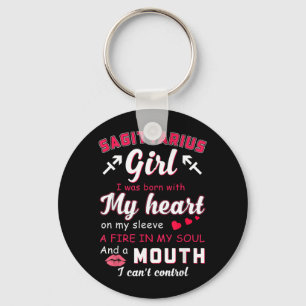Sagittarius Girl Funny Quote With Zodiac Sign Keychain