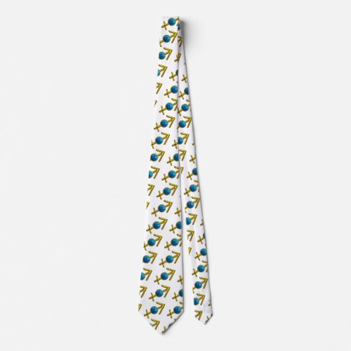 SAGITTARIUS GOD BLUE ZODIAC BIRTHDAY JEWEL NECK TIE