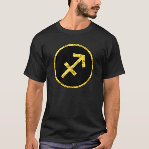 Sagittarius Gold Black Circle Symbol Shirt